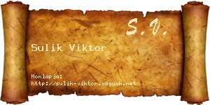 Sulik Viktor névjegykártya